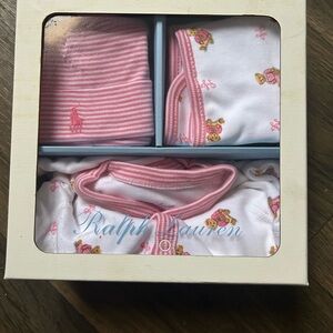 Ralph Lauren Baby Set in Soft Pink and White